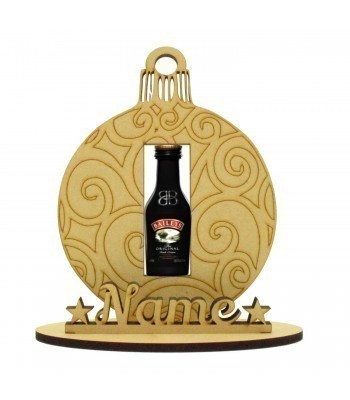 6mm Baileys Irish Liqueur Miniature Christmas Holder on a Stand - Bauble - Stand Options